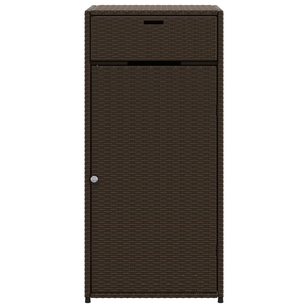 Mobile da deposito giardino marrone 55x55x111 cm resina intrecciata