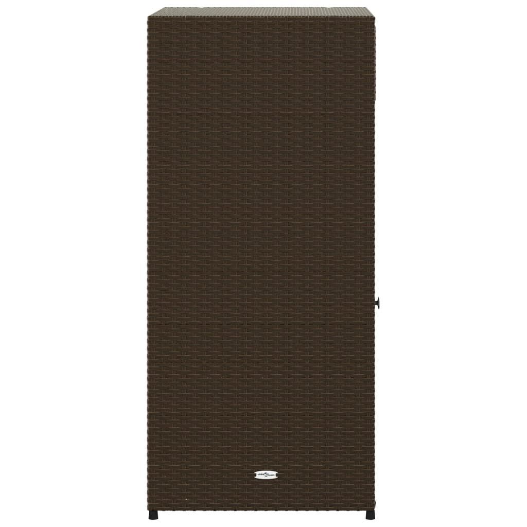Mobile da deposito giardino marrone 55x55x111 cm resina intrecciata