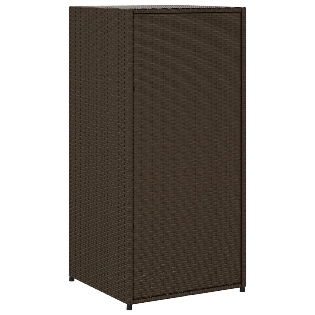 Mobile da deposito giardino marrone 55x55x111 cm resina intrecciata