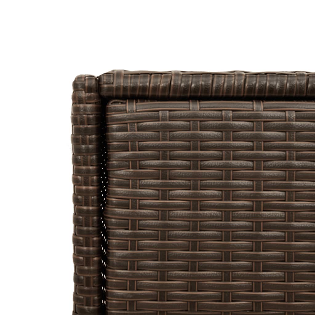 Mobile da deposito giardino marrone 55x55x111 cm resina intrecciata