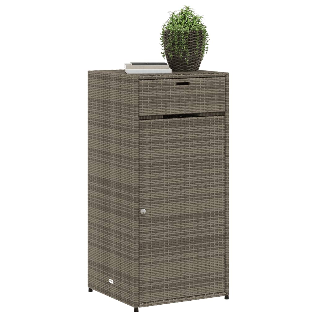Armadio per giardino grigio 55x55x111 cm resina intrecciata