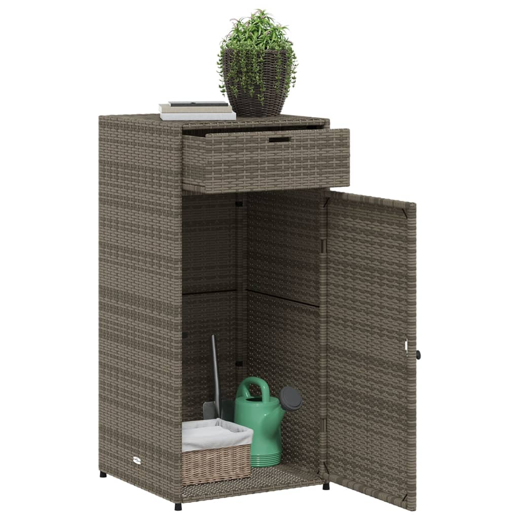 Armadio per giardino grigio 55x55x111 cm resina intrecciata
