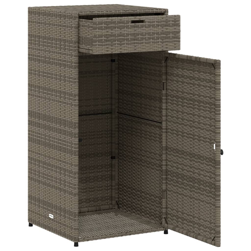 Armadio per giardino grigio 55x55x111 cm resina intrecciata