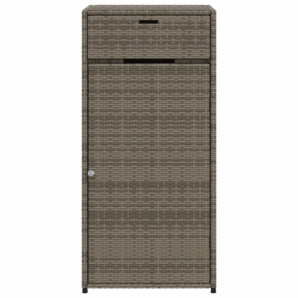 Armadio per giardino grigio 55x55x111 cm resina intrecciata