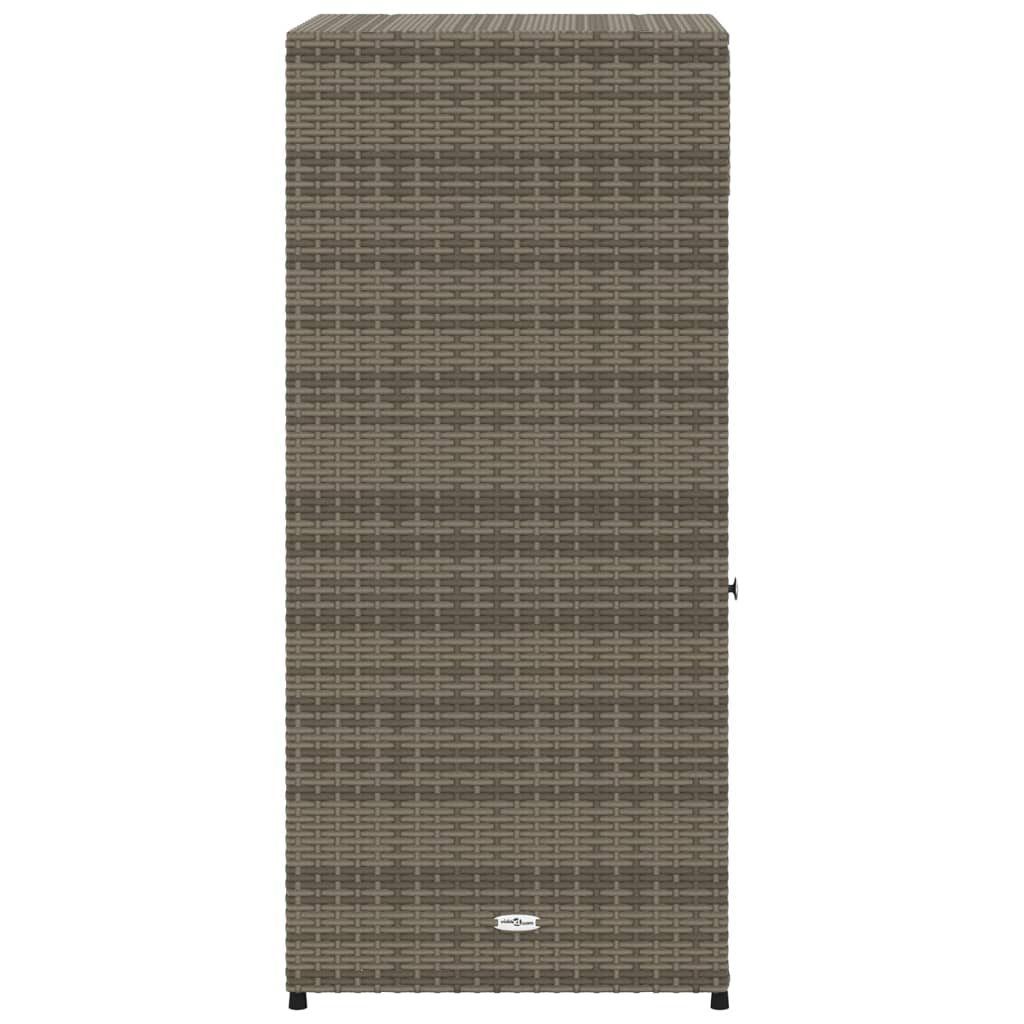 Armadio per giardino grigio 55x55x111 cm resina intrecciata