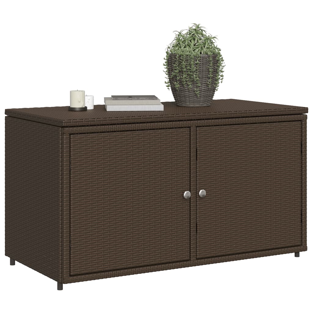 Ga armadio per il giardino marrone 110x55x60,5 cm Resina intrecciata
