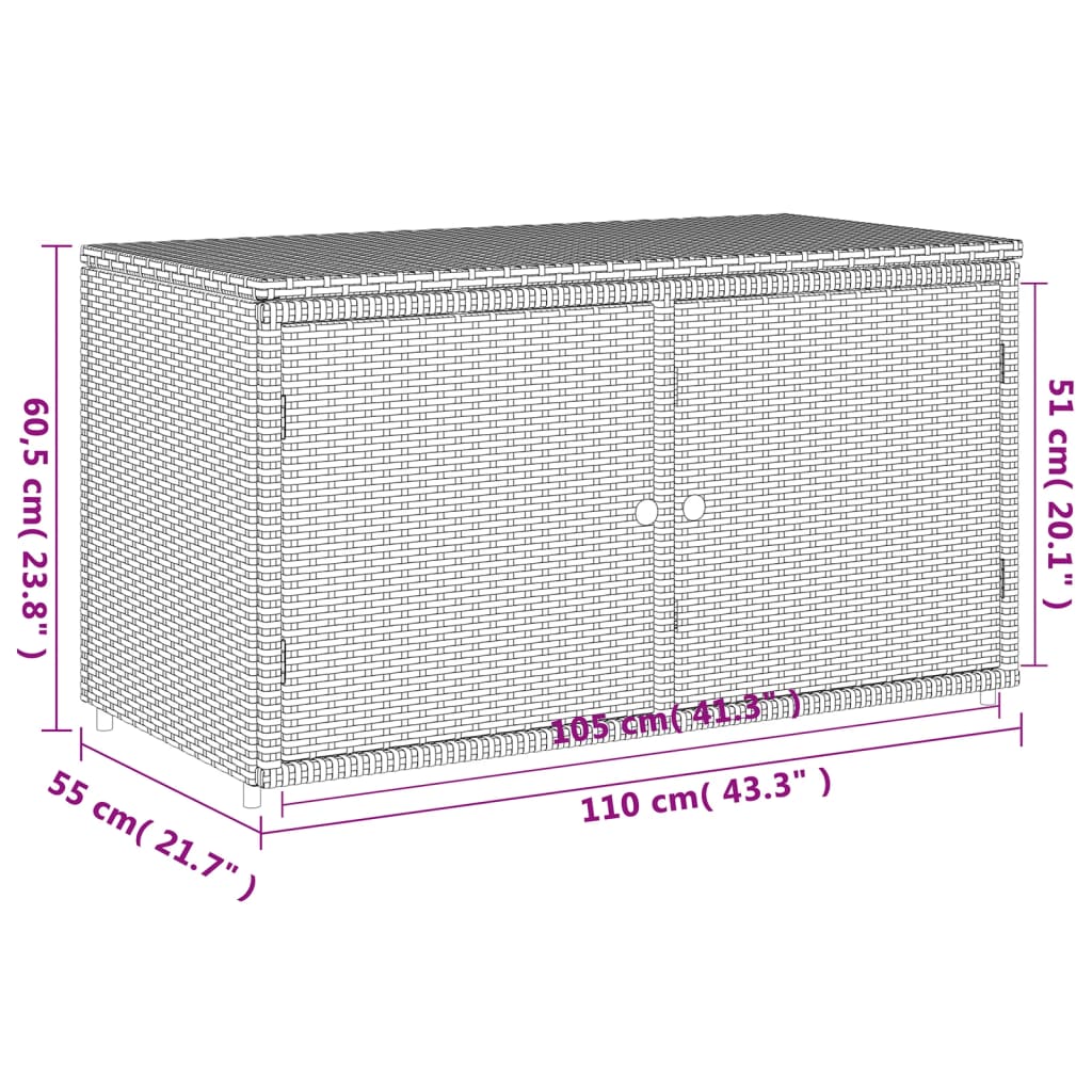 Geridario Garden Armadio 110x55x60.5 cm Resina intrecciata