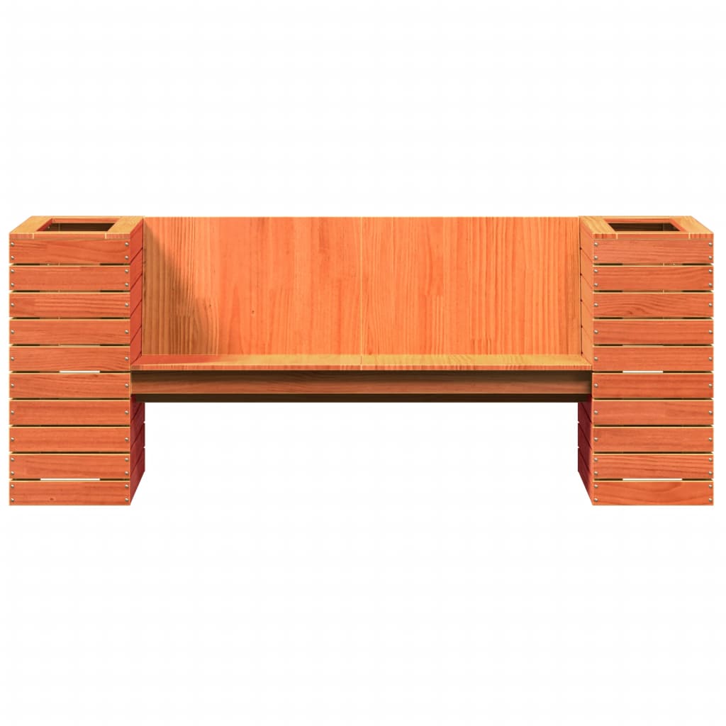 Bench with Marron Waxes 167,5x60x65cm Solid Pin Bois