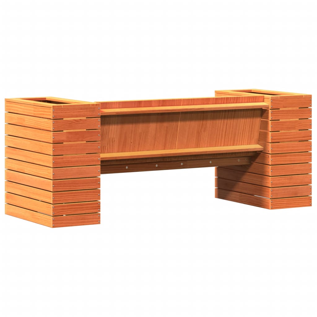 Bench with Marron Waxes 167,5x60x65cm Solid Pin Bois
