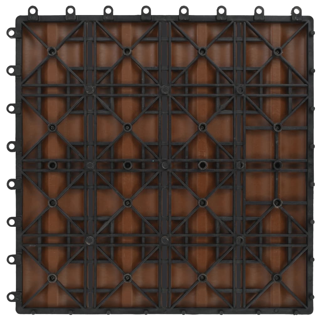 Carreau de terrasse en relief 11 pcs WPC 30 x 30 cm 1 m² Marron