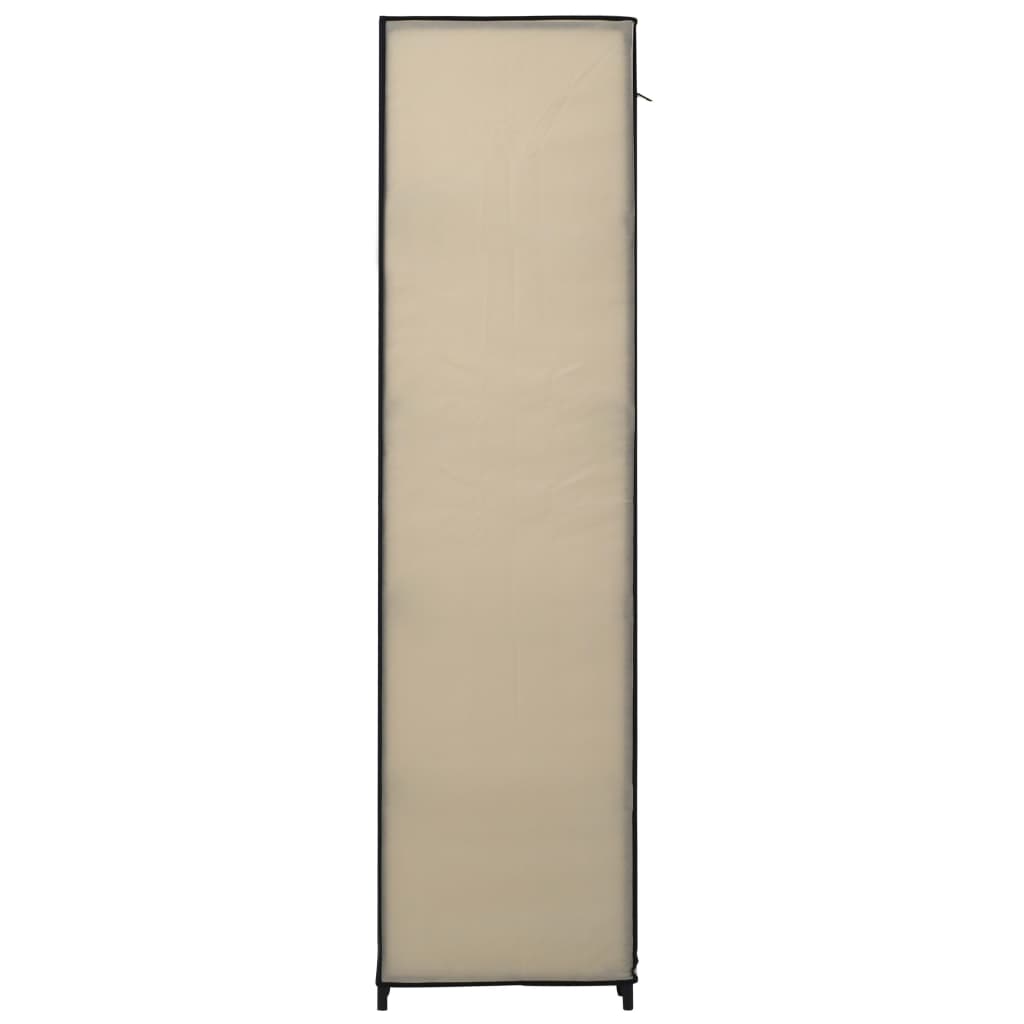 Armadietto con scomparti e steli di crema 150x45x176 cm tessuto
