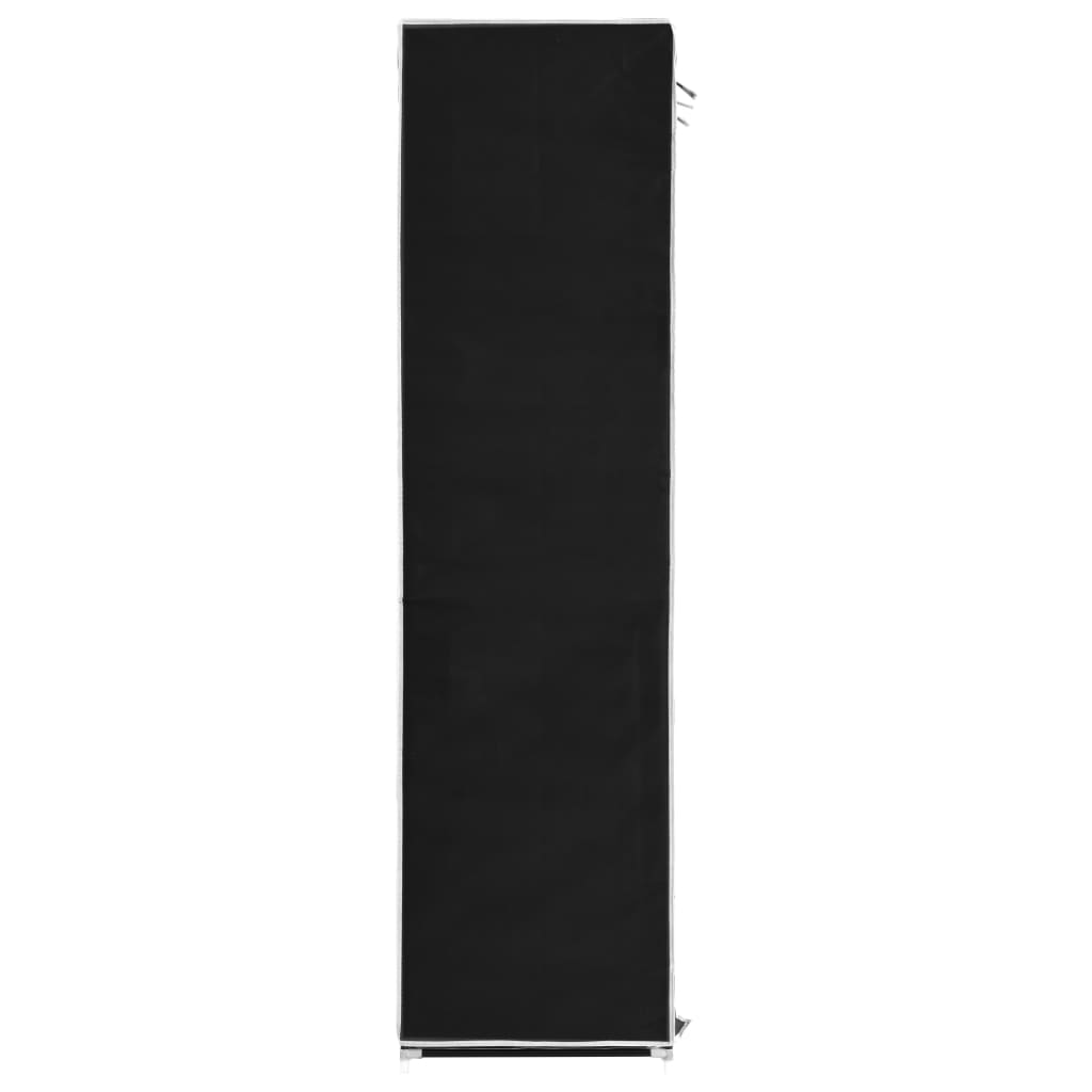 Cabinet con scomparti e barre nere 150x45x175 cm tessuto