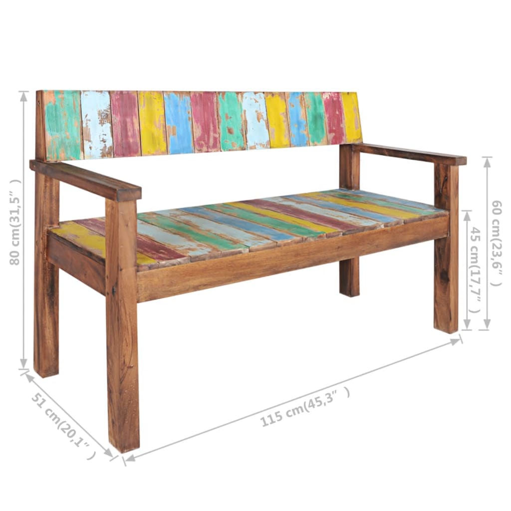 Banc 115 cm Massive recovery wood