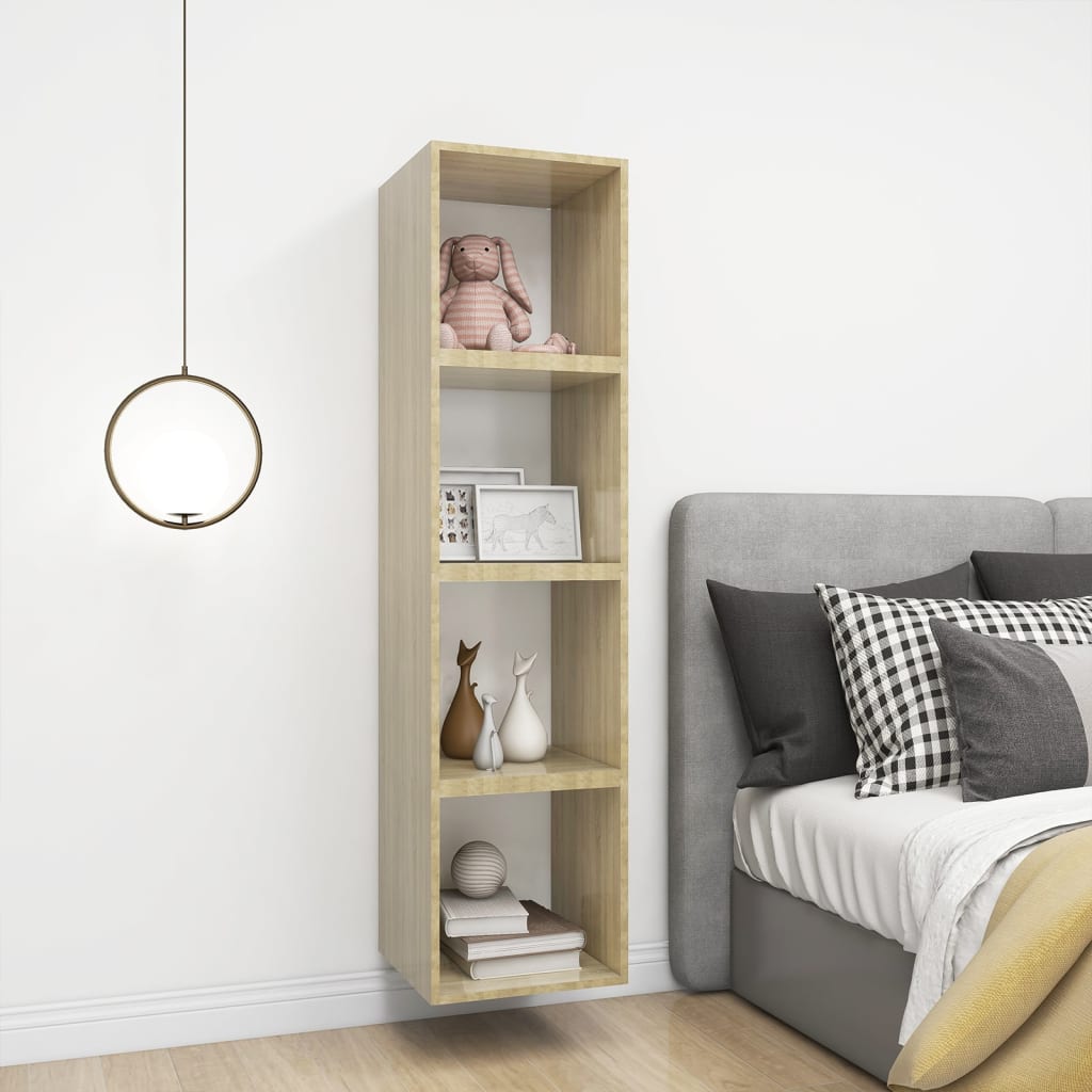 Wall cabinets 4 pcs white/Sonoma oak 37x37x37 cm agglomerated