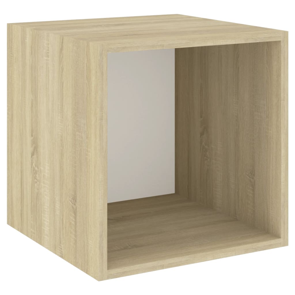 Wall cabinets 4 pcs white/Sonoma oak 37x37x37 cm agglomerated