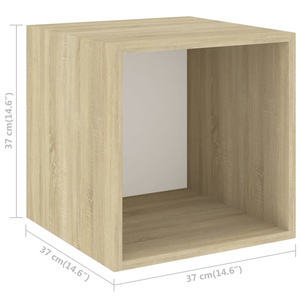 Wall cabinets 4 pcs white/Sonoma oak 37x37x37 cm agglomerated
