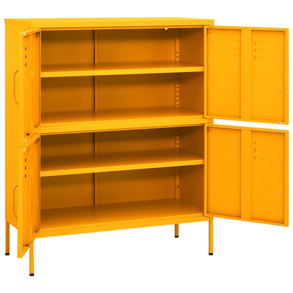 Mustard Giallo Armadio di deposito 80x35x101,5 cm in acciaio