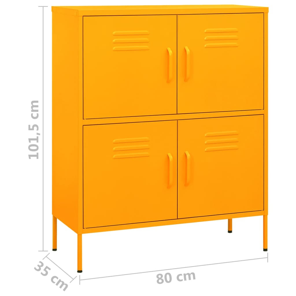 Mustard Giallo Armadio di deposito 80x35x101,5 cm in acciaio