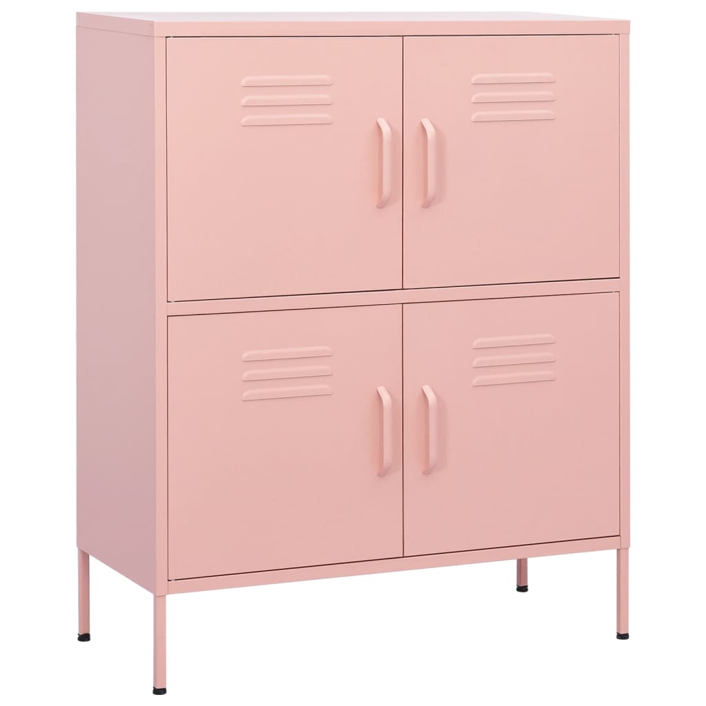 80x35x101.5 cm Armadio di stoccaggio rosa in acciaio