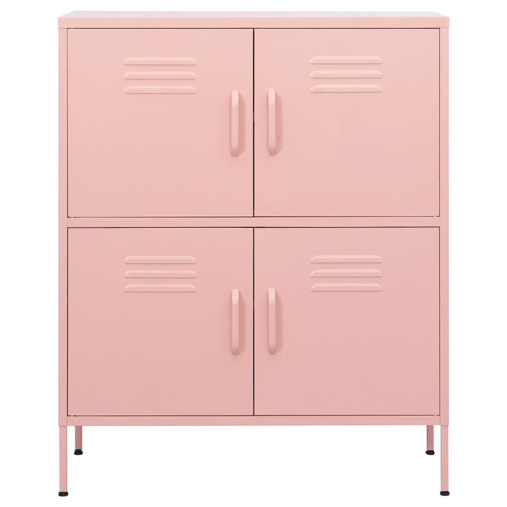 80x35x101.5 cm Armadio di stoccaggio rosa in acciaio