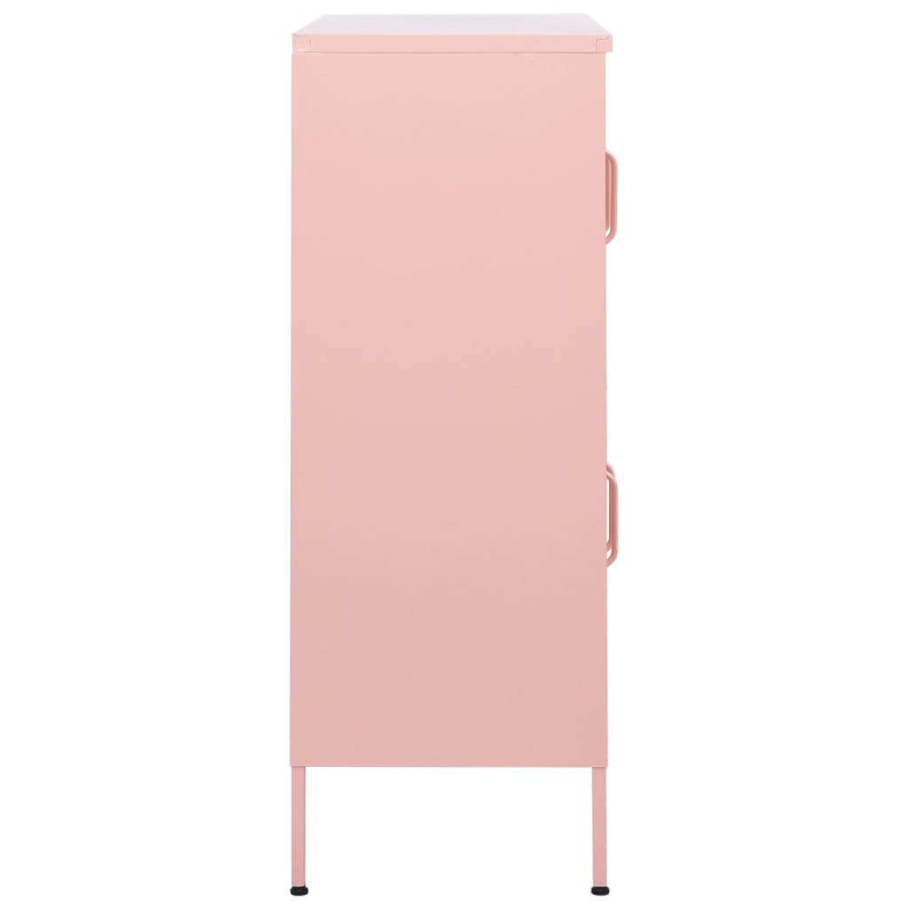 80x35x101.5 cm Armadio di stoccaggio rosa in acciaio