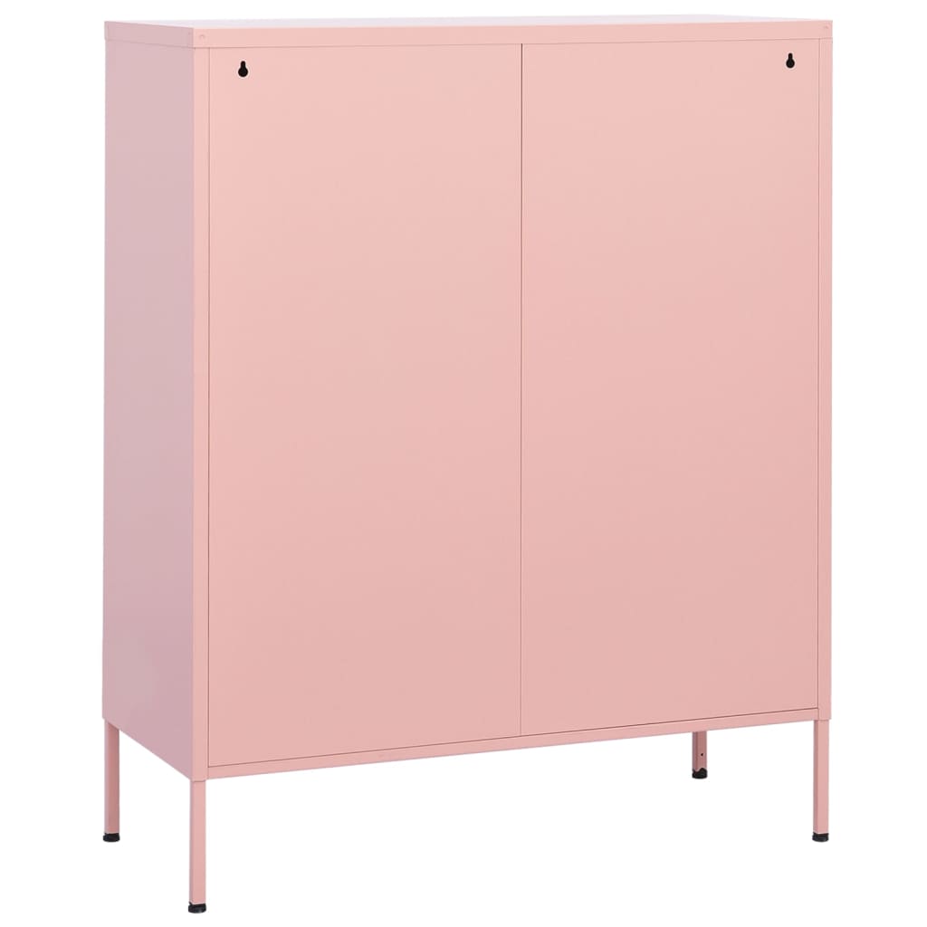 80x35x101.5 cm Armadio di stoccaggio rosa in acciaio