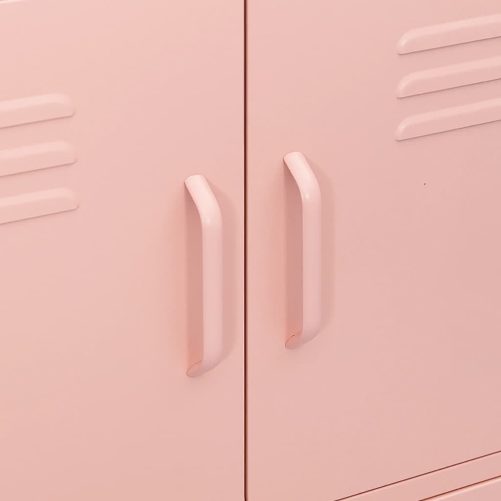 80x35x101.5 cm Armadio di stoccaggio rosa in acciaio