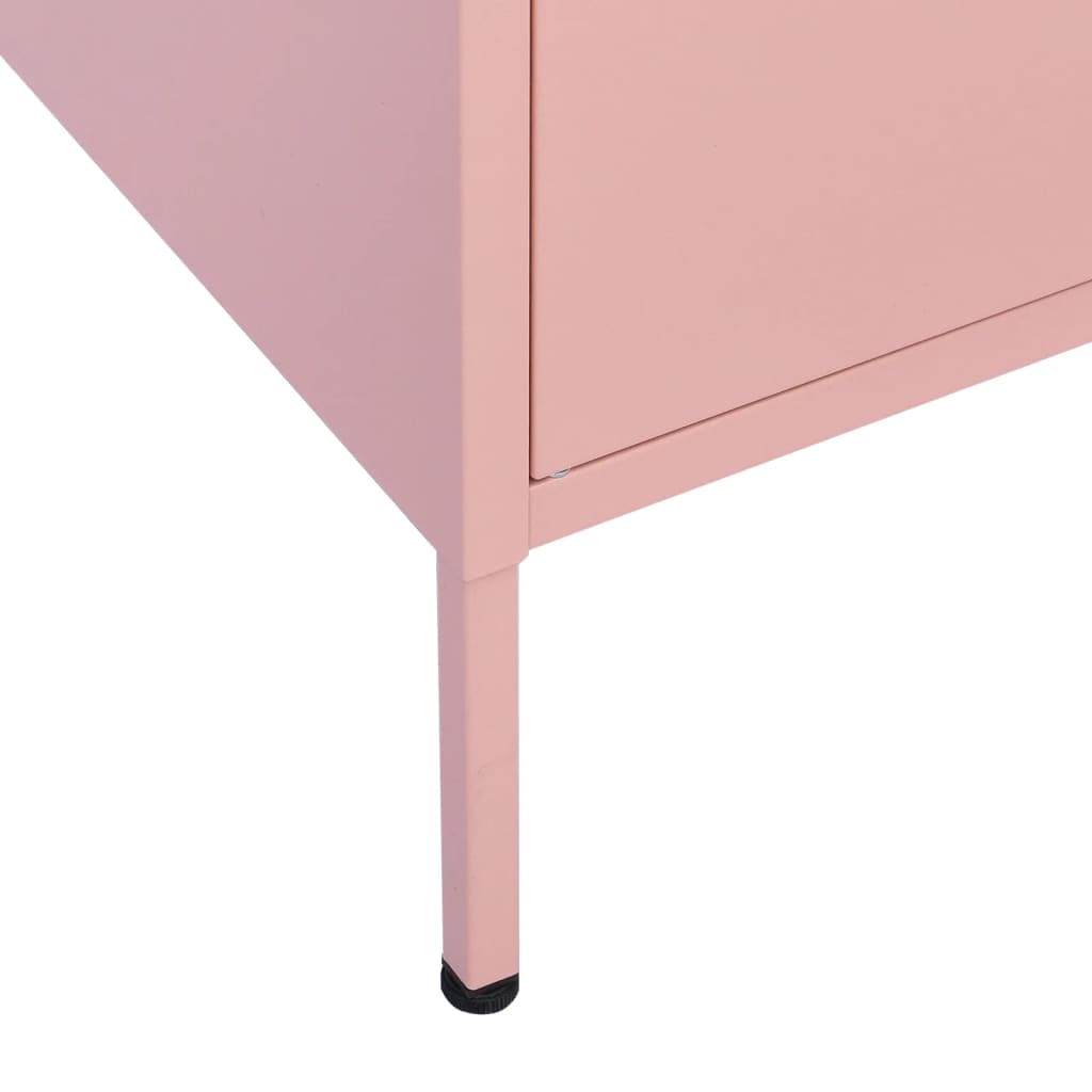 80x35x101.5 cm Armadio di stoccaggio rosa in acciaio