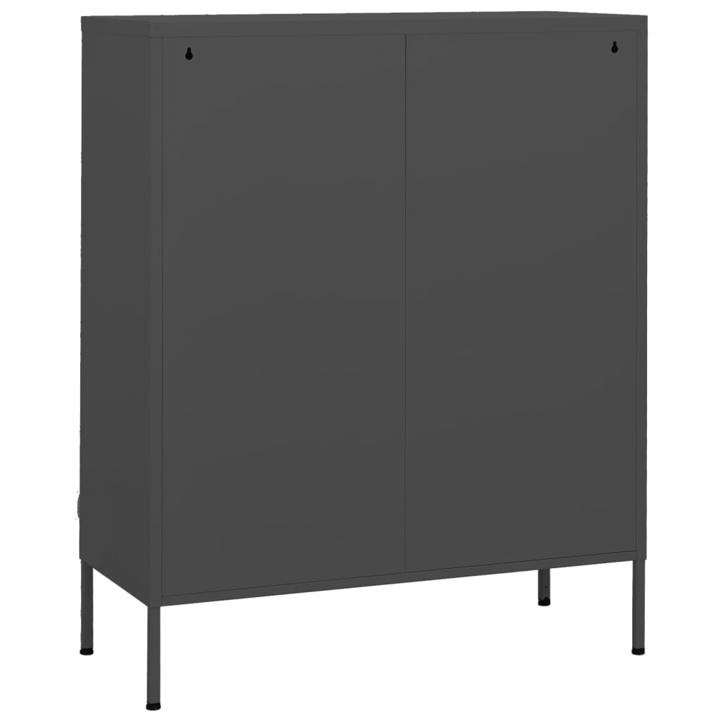 80x35x101.5 cm Armadio di stoccaggio di antracite in acciaio