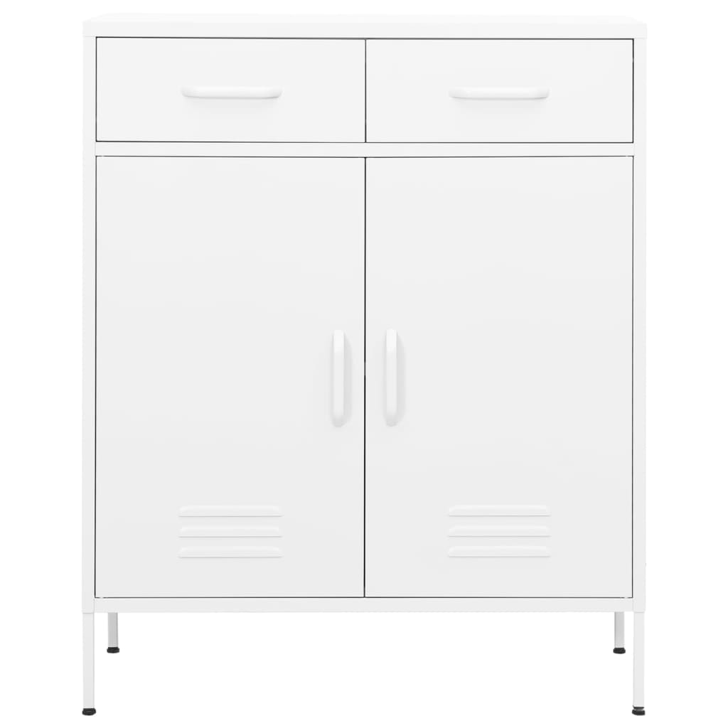 80x35x101.5 cm Armadio di stoccaggio bianco in acciaio