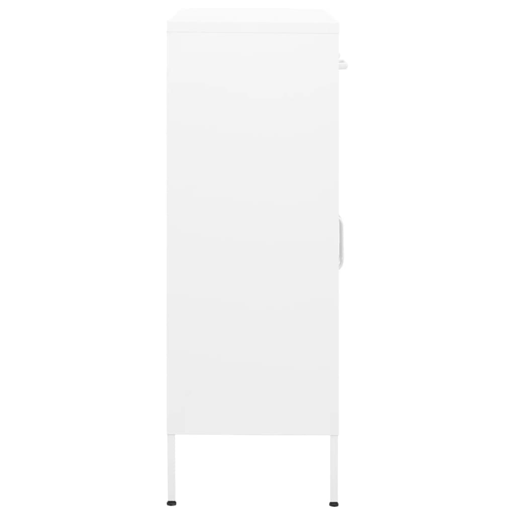 80x35x101.5 cm Armadio di stoccaggio bianco in acciaio