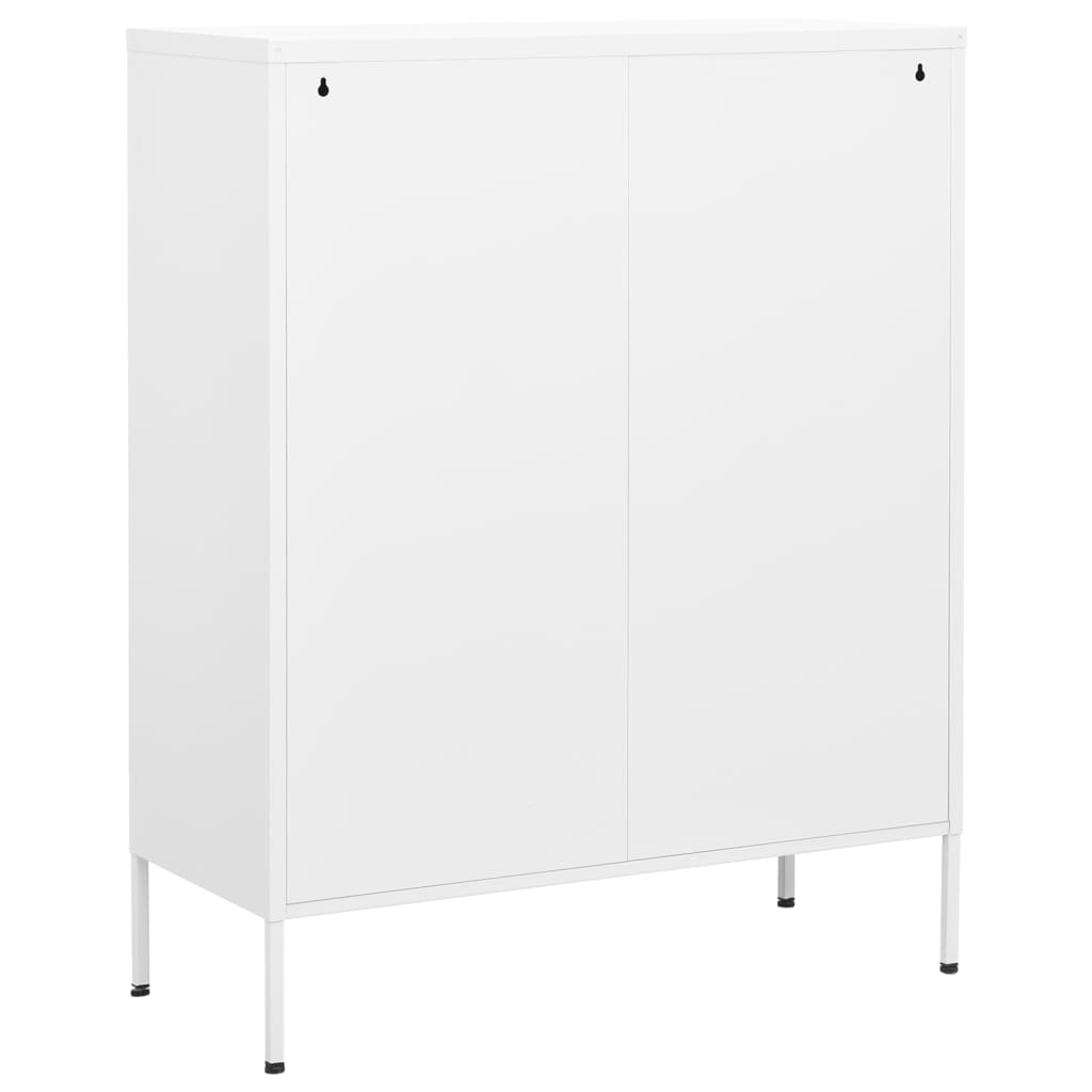 80x35x101.5 cm Armadio di stoccaggio bianco in acciaio