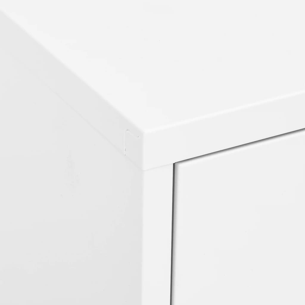 80x35x101.5 cm Armadio di stoccaggio bianco in acciaio