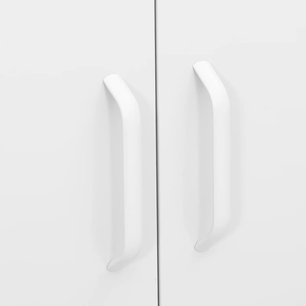 80x35x101.5 cm Armadio di stoccaggio bianco in acciaio