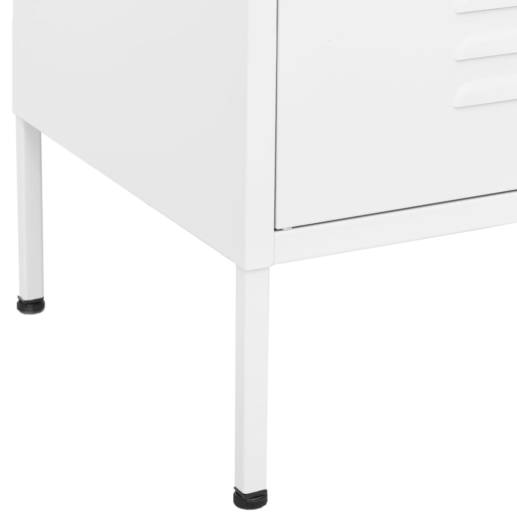 80x35x101.5 cm Armadio di stoccaggio bianco in acciaio