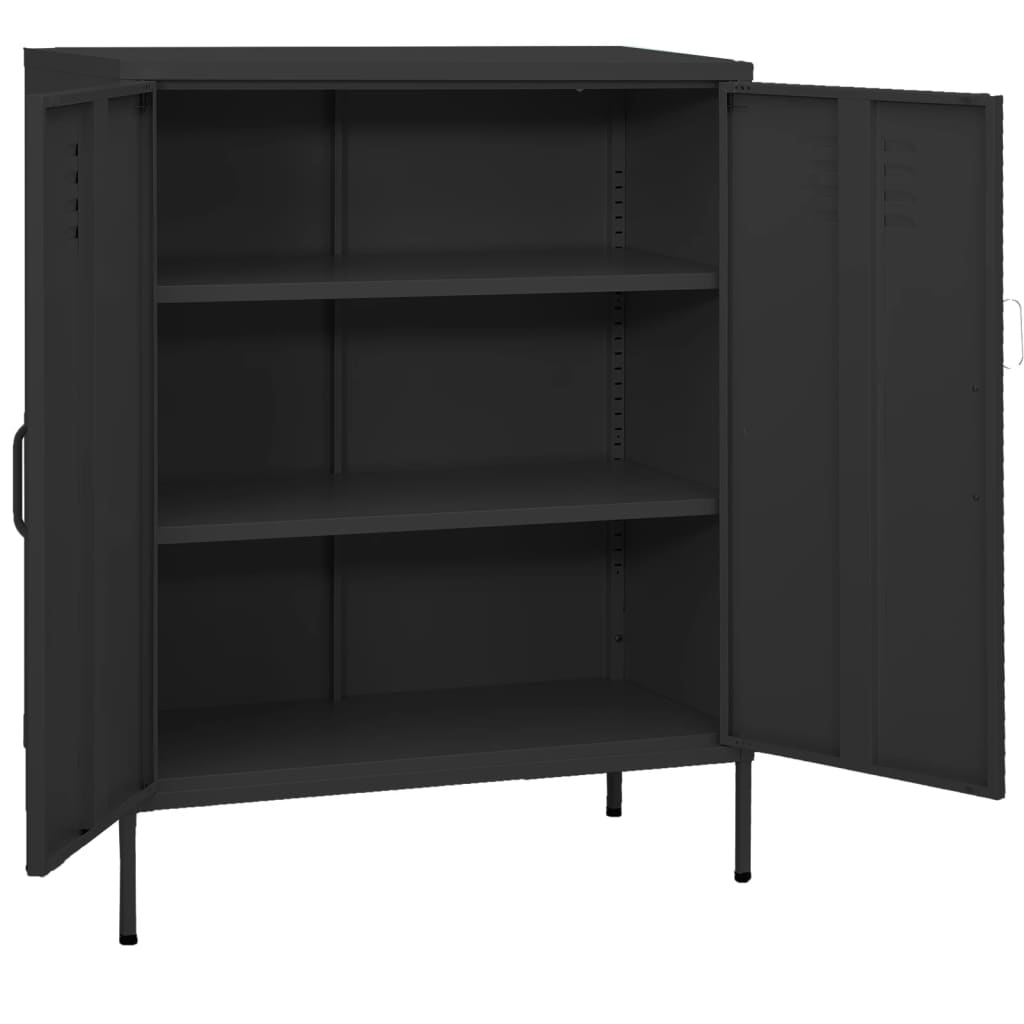 80x35x101.5 cm Armadio di stoccaggio di antracite in acciaio