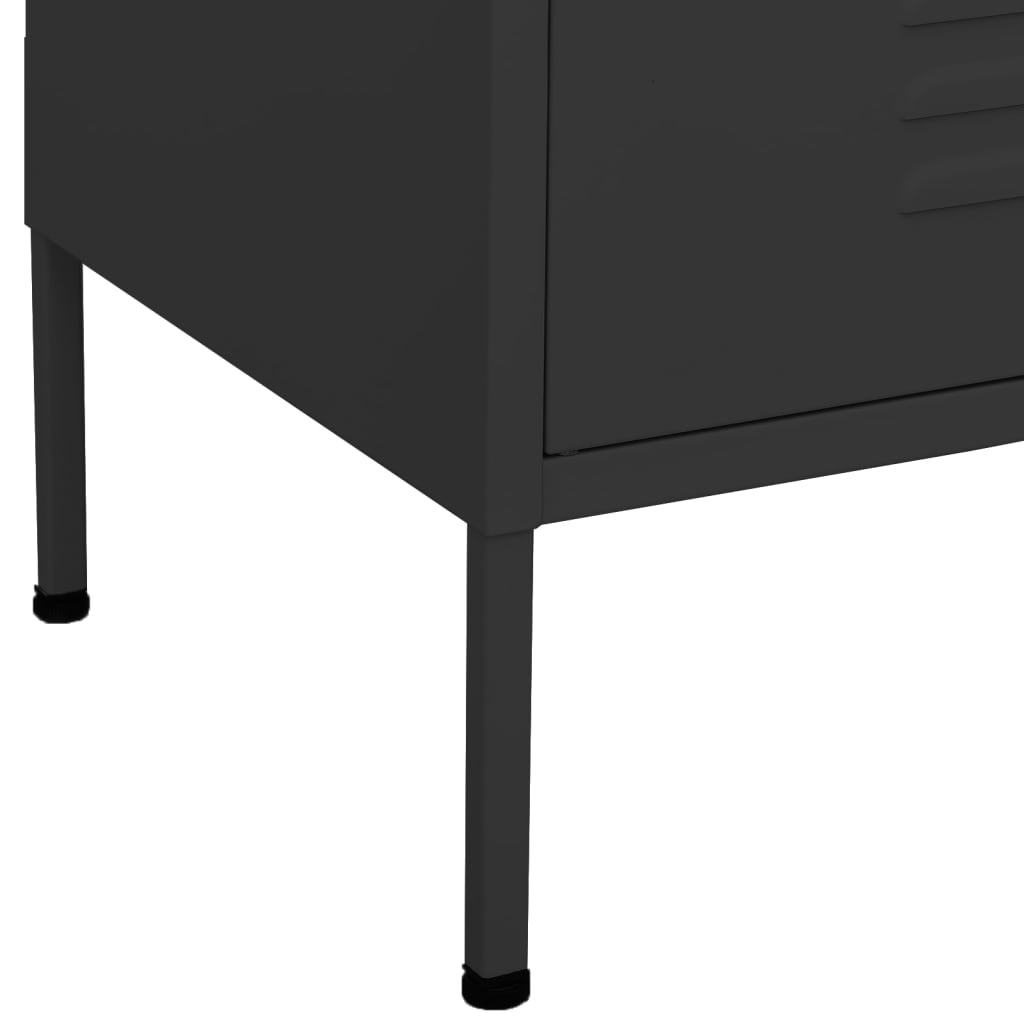 80x35x101.5 cm Armadio di stoccaggio di antracite in acciaio