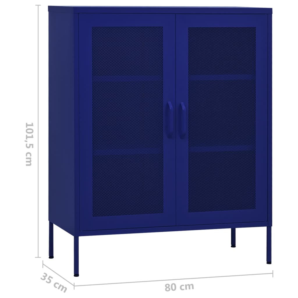 Armadio di stoccaggio blu navy 80x35x101.5 cm in acciaio