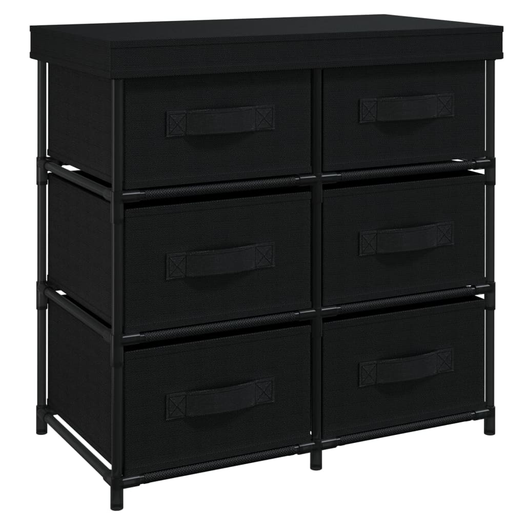 Armadio di stoccaggio con 6 cassetti 55x29x55 cm in acciaio nero
