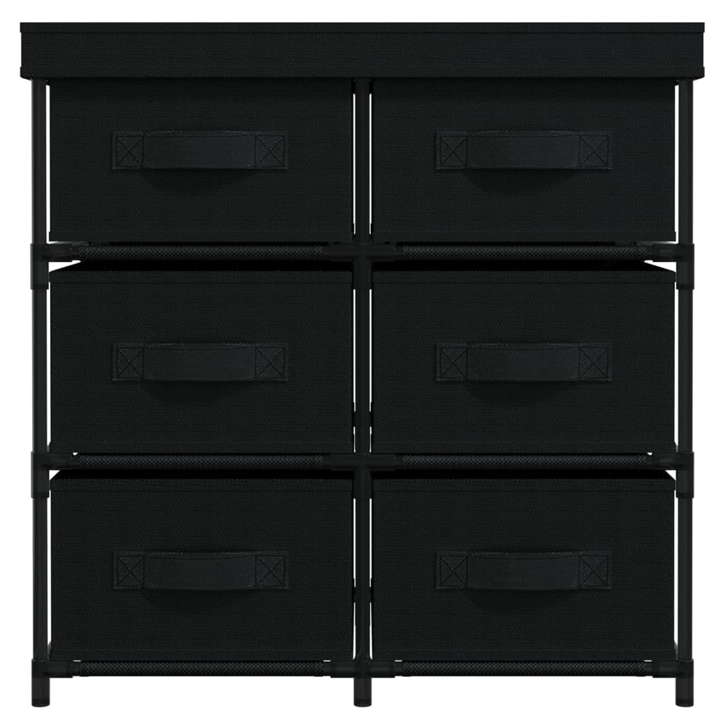 Armadio di stoccaggio con 6 cassetti 55x29x55 cm in acciaio nero