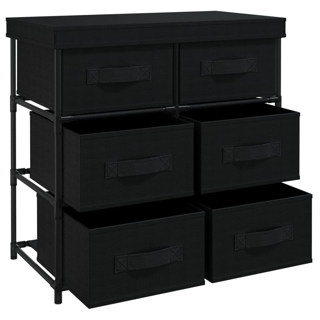 Armadio di stoccaggio con 6 cassetti 55x29x55 cm in acciaio nero