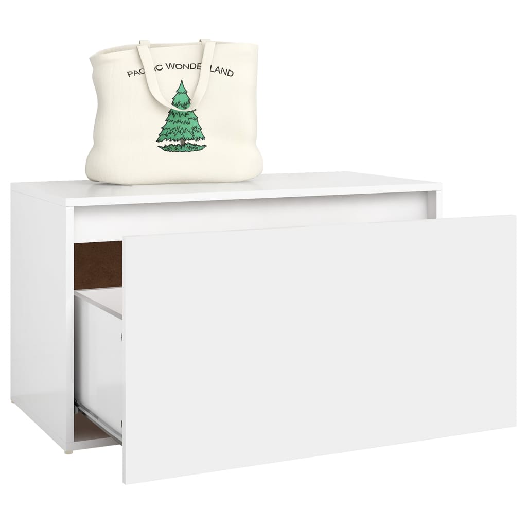 Banco d'ingresso 80x40x45 cm bianco agglomerato