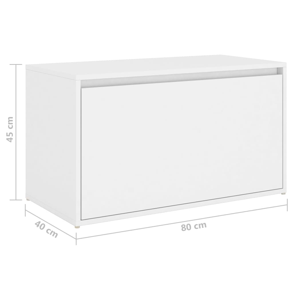 Banco d'ingresso 80x40x45 cm bianco agglomerato