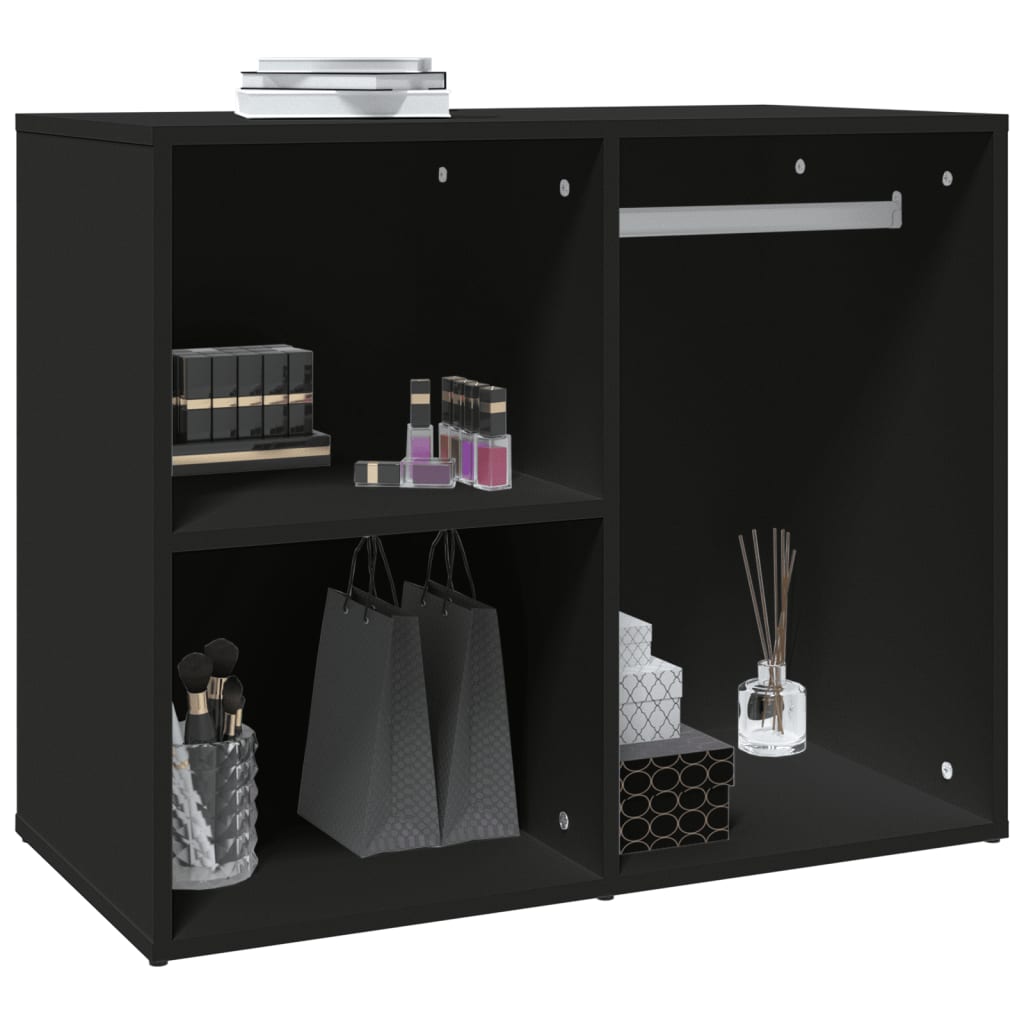 Armadietto di medicazione nera 80x40x65 cm ingegneria in legno