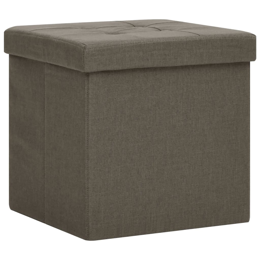 Tabouret de rangement pliable Marron Faux lin
