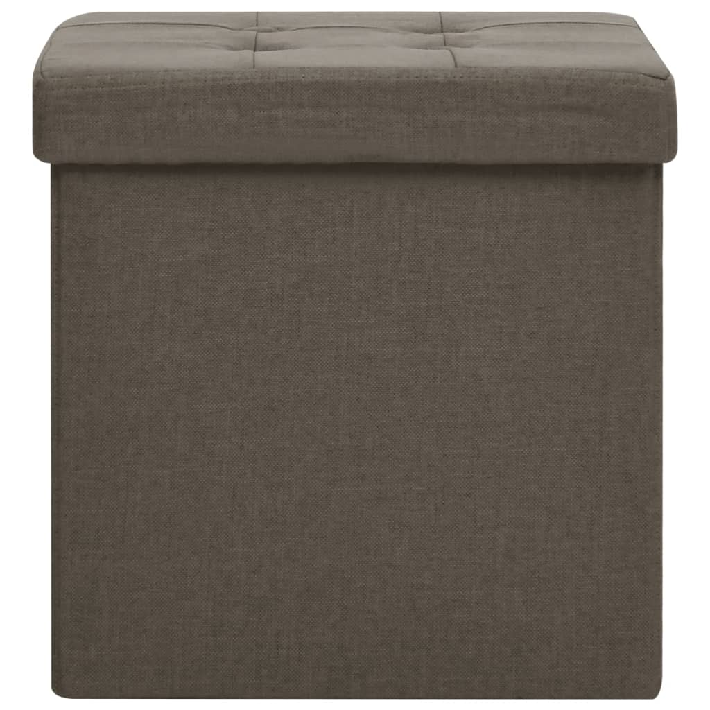 Tabouret de rangement pliable Marron Faux lin