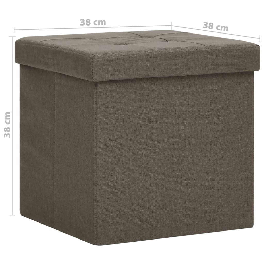 Tabouret de rangement pliable Marron Faux lin
