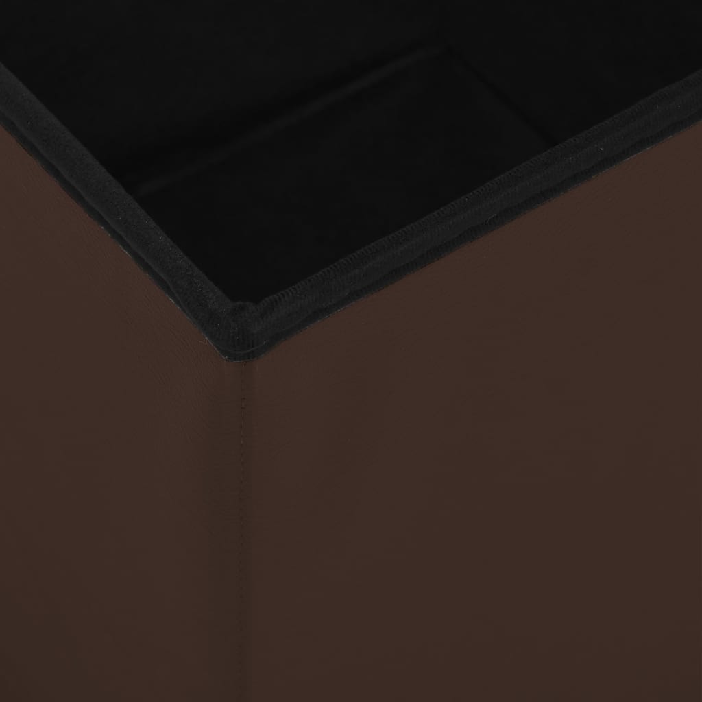Tabourets de rangement pliables lot de 2 marron PVC