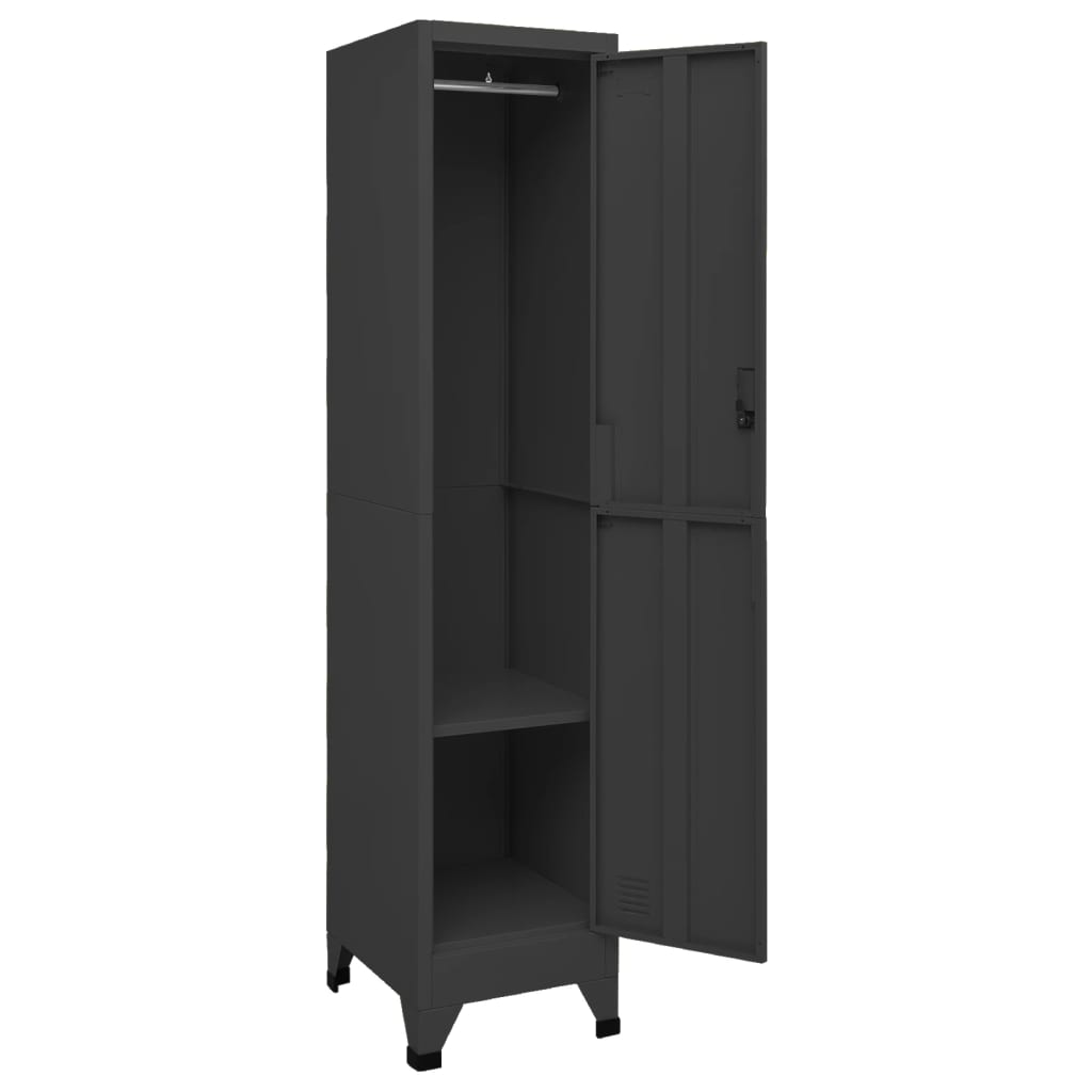 Anthrazit -Schließfachschrank 38x45x180 cm Stahl