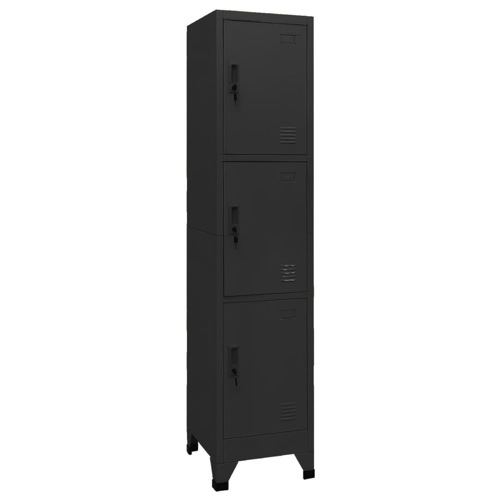 Armadietto nero armadietto 38x45x180 cm acciaio